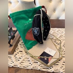 Lele Sadoughi Las Vegas Raiders Embroidered Headband - New with Tags